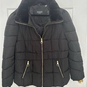 GUESS Black Outerwear puff jacket XL